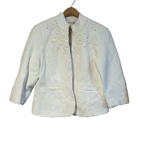 Coldwater Creek Knot Embellished White Jacket NWT Sz 12